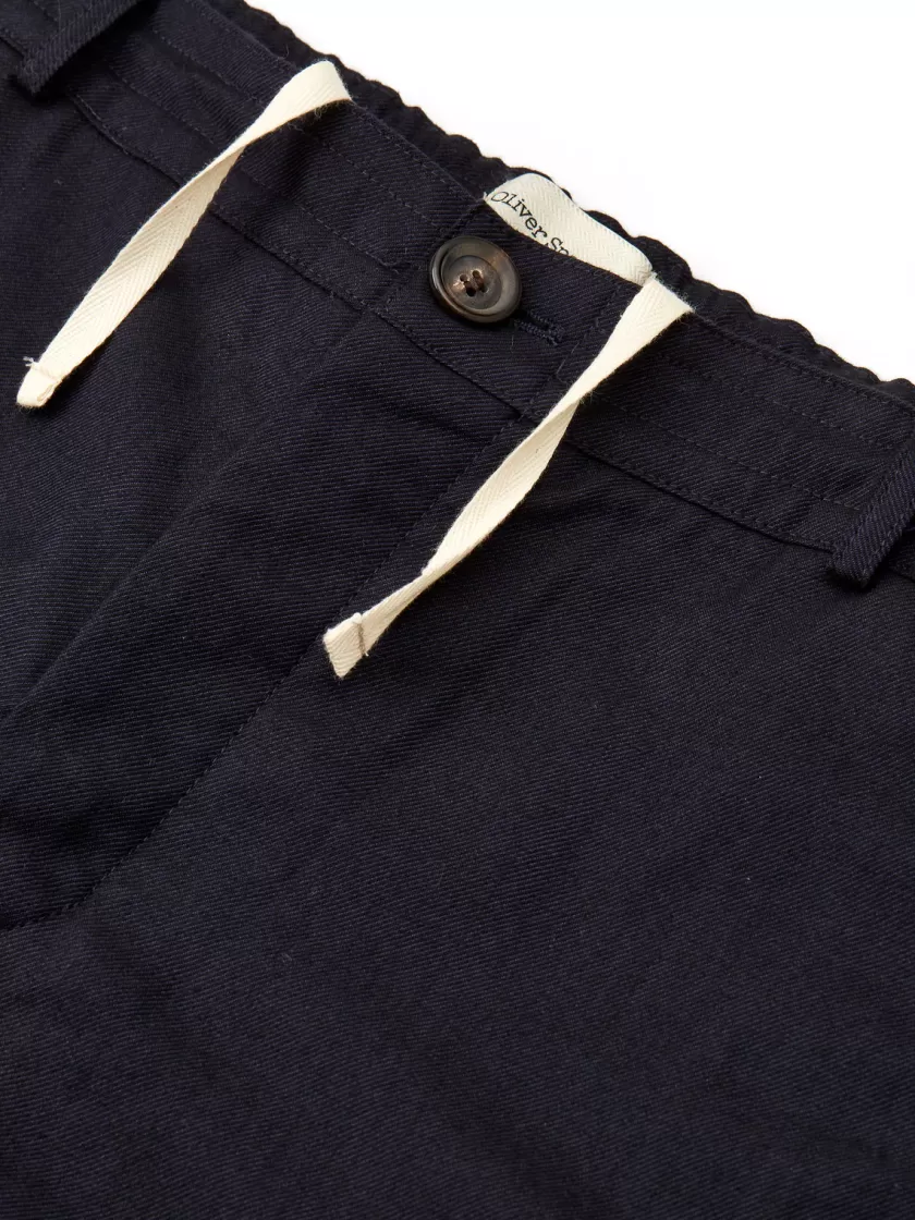 Oliver Spencer Drawstring Trousers Elvin Navy Cheap