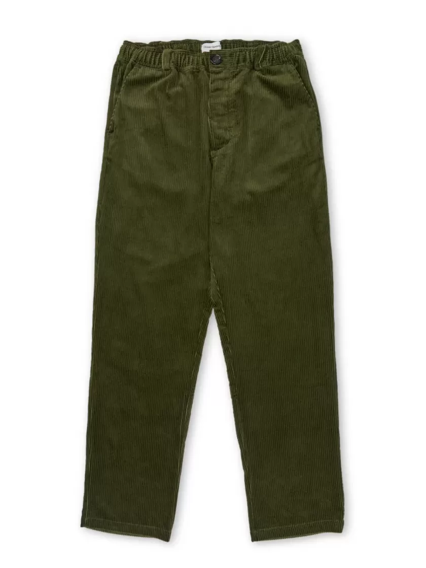 Oliver Spencer Drawstring Trousers Hudson Cord Green New
