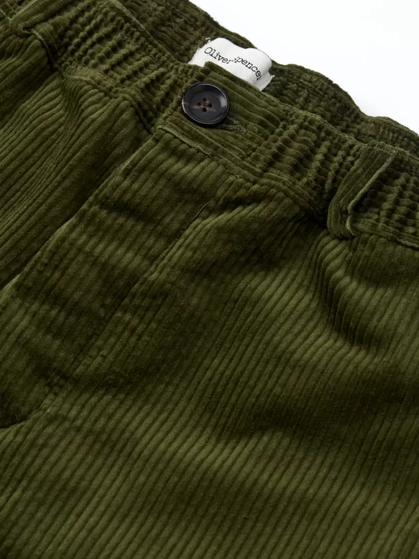 Oliver Spencer Drawstring Trousers Hudson Cord Green New