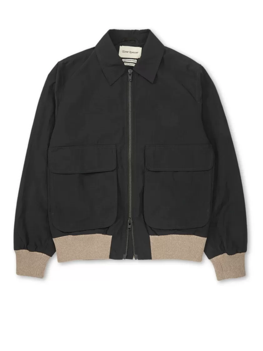 Oliver Spencer Langar Bomber Jacket Penpol Black Best