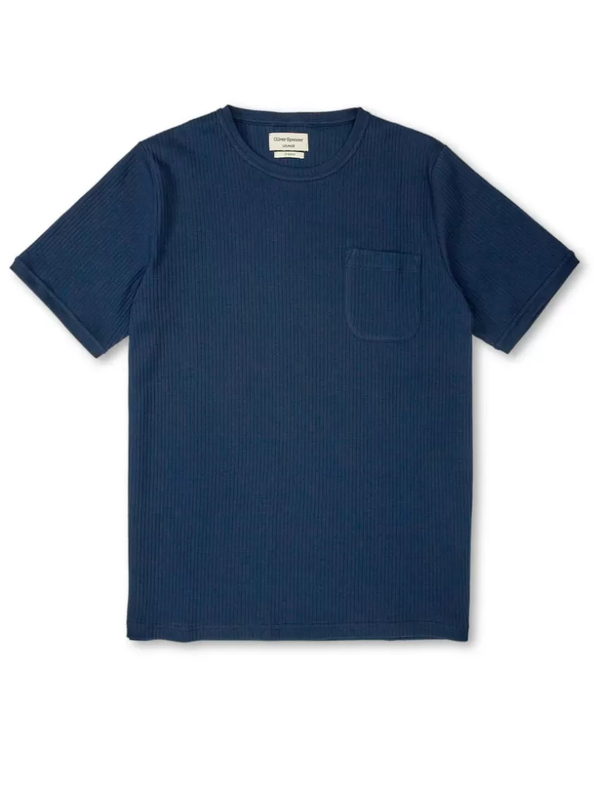 Oliver Spencer Lounge T-Shirt Elms Blue Outlet