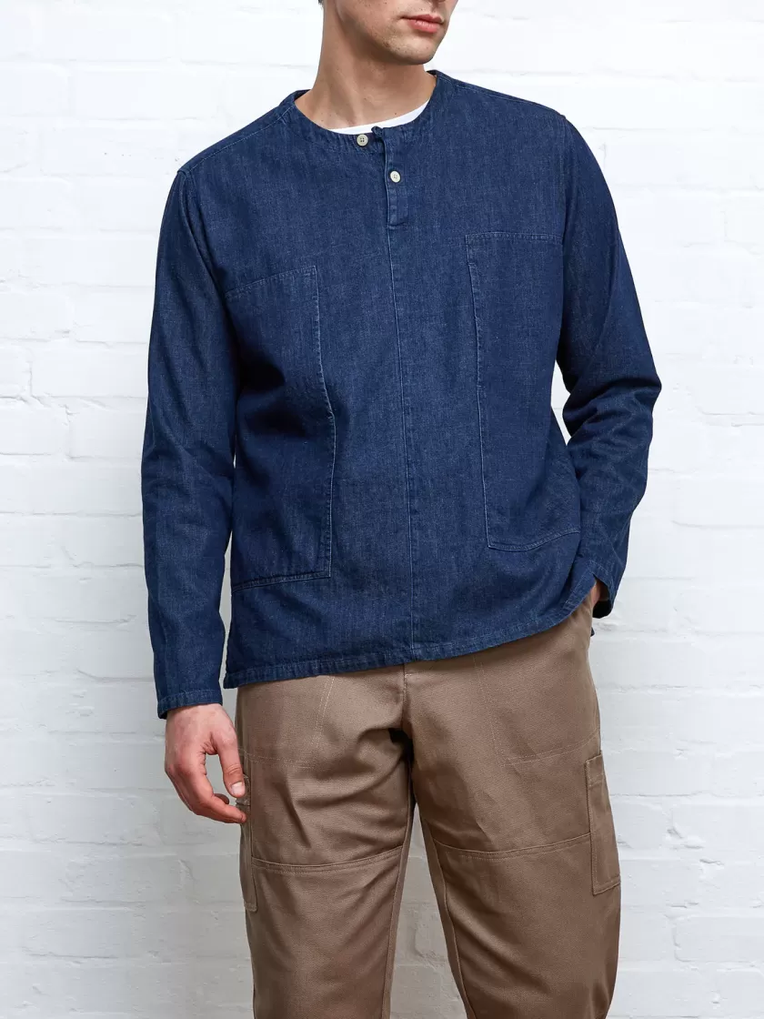 Oliver Spencer X Niwaki Ohana Gardening Smock Mullins Denim Indigo Rinse Shop