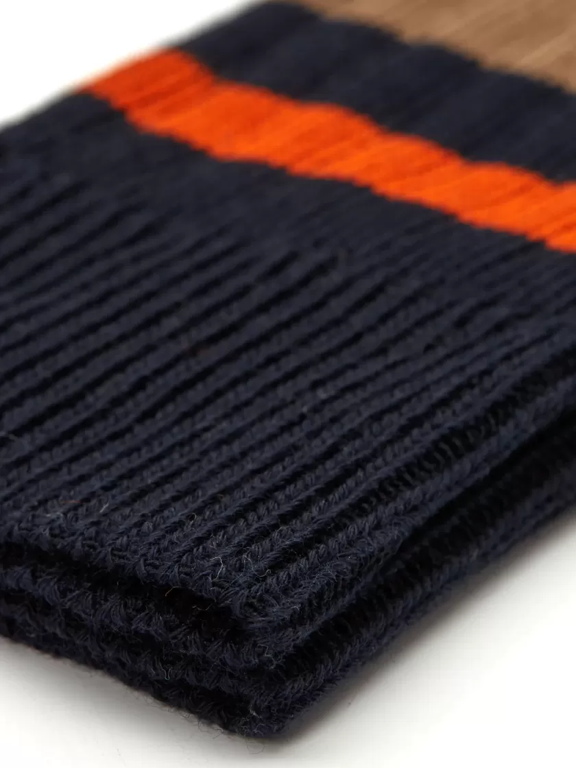 Oliver Spencer Polperro Socks Albion Navy/Beige Clearance