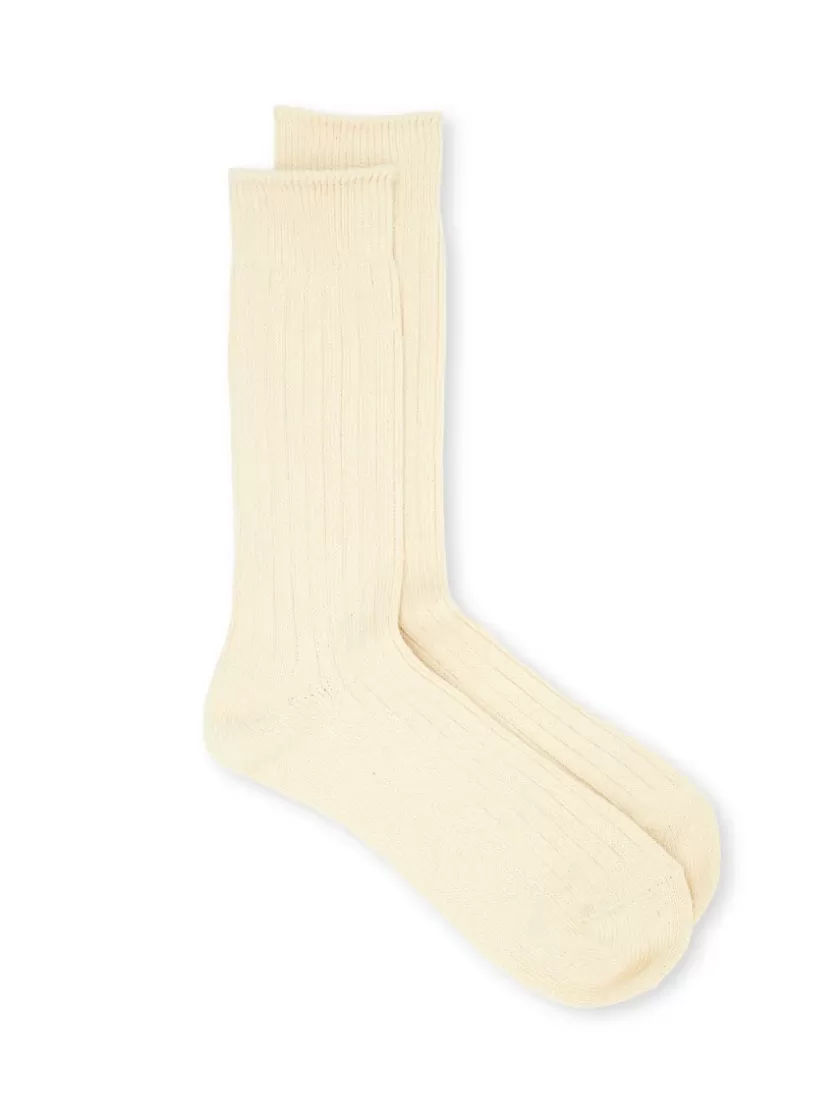 Oliver Spencer Ro To To Organic Cotton Daily 3 Pack Socks Ecru Clearance